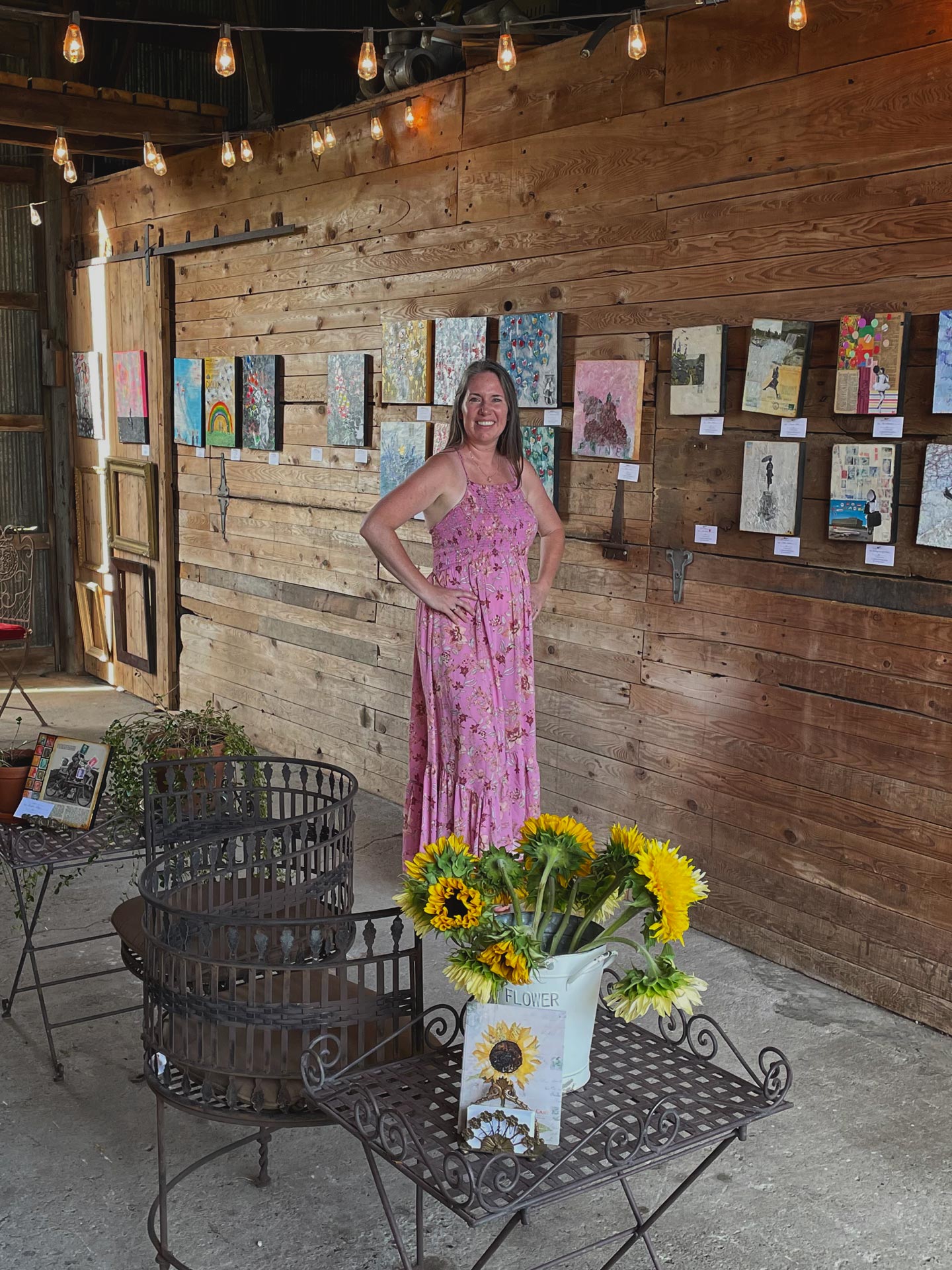 Melissa Stickl with her artwork